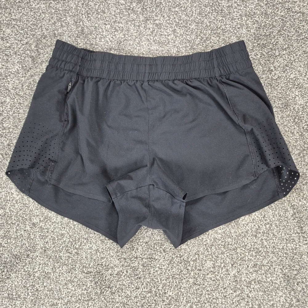 Athleta Hustle 3" Short Womens Small Black Running Athletic Zip Pocket